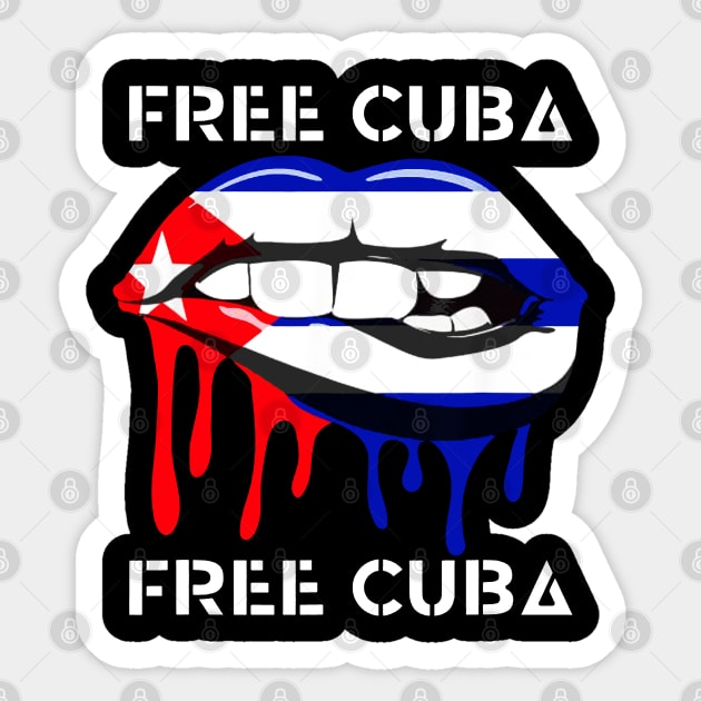 Cuba Flag and Lips Free Patria Cuban Pride y Vida Sticker by dyazagita